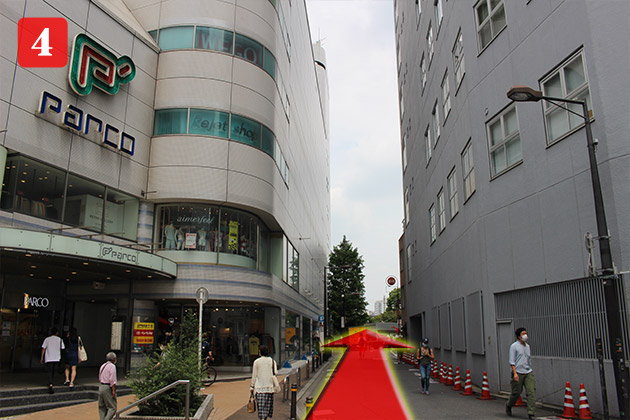 池袋駅の東口を出て左へお進みください